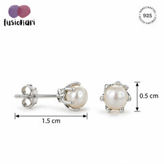 Bindi – Cultured Pearl Silver Stud Earrings