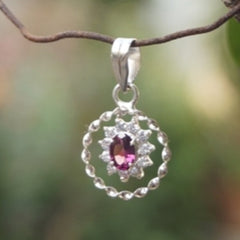 Vanya Garnet Silver Pendant