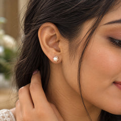 Bindi – Cultured Pearl Silver Stud Earrings