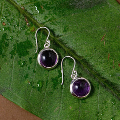 Golai – Amethyst Silver Drop Earrings