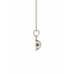 925 Sterling Silver Pearl Round Pendant Cabochon Cut Gemstone