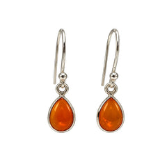 FUSIONARI 925 Sterling Silver Carnelian Teardrop Dangle Earrings