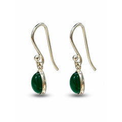 FUSIONARI 925 Sterling Silver Green Onyx Dangle Earrings