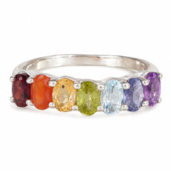 925 Sterling Silver Chakra Gemstone Ring – Handmade Chakra Jewelry for Women