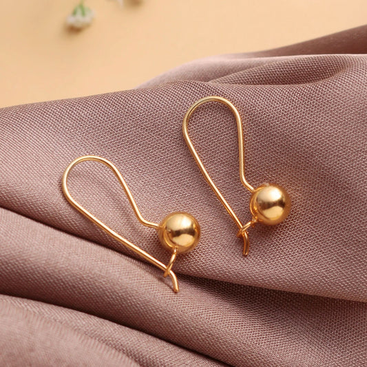 925 Silver Earring in minimilist & modern Ball design with Gold Plating Light Weight.