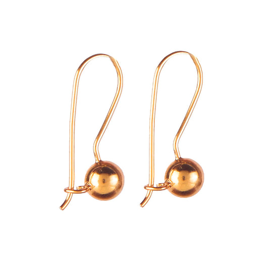 925 Silver Earring in minimilist & modern Ball design with Gold Plating Light Weight.