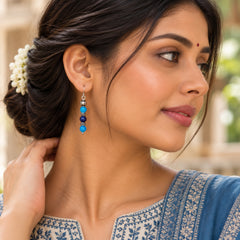 Neeravi Chalcedony & Lapis Silver Earrings