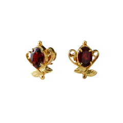 Rasala – Garnet Gold-Plated Stud Earrings