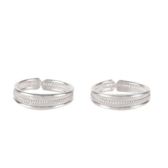 925 Silver Toe Rings in traditional double wire design in light weight adjustable.