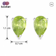Bindika - Peridot Silver Stud Earrings