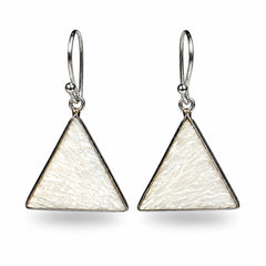 Trikonika - Scolecite Silver Drop Earrings