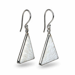 Trikonika - Scolecite Silver Drop Earrings