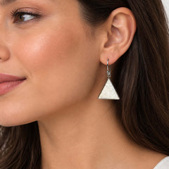 Trikonika - Scolecite Silver Drop Earrings