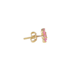 Chameli – Flower Ruby Gold-Plated Silver Stud Earrings