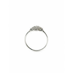 925 Silver Ring Geometric Openwork Lattice Pattern Decorative Band