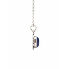 925 Sterling Silver Lapis Oval Pendant Cabochon Cut Blue Gemstone