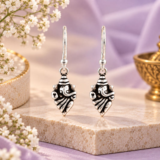 925 Sterling Silver Ganpati Earrings, Detailed Ganesha Design Drop Jewellery