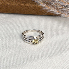 Marichi - Citrine Silver Ring