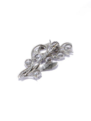 925 Sterling Silver AD Zircon Floral Leaf Brooch Pin for Women and Girls
