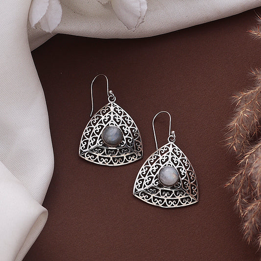 925 Sterling Silver Moonstone Earrings for Women | Rainbow Sheen Birthstone Jewelry