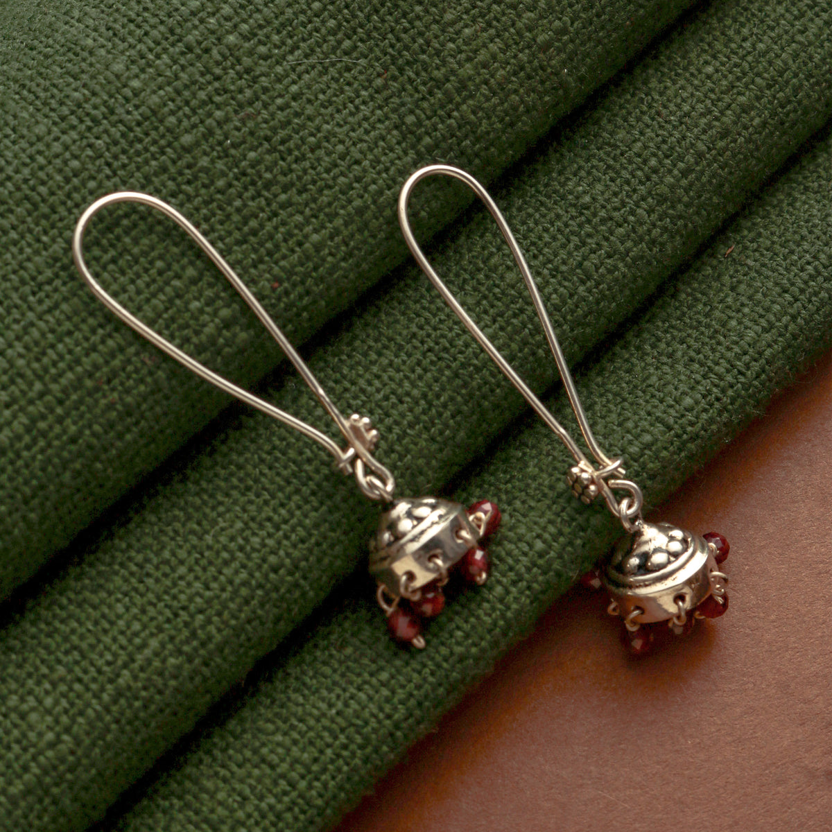 925 Sterling Silver Garnet Earrings for Women |Authentic Silver Jewelry | Handcrafted Elegant Gift