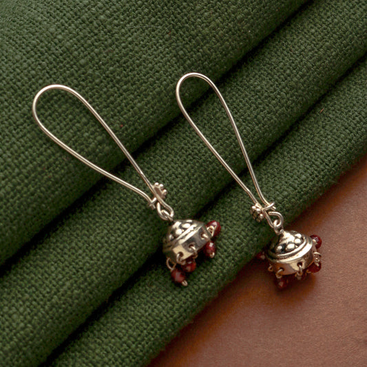 925 Sterling Silver Garnet Earrings for Women |Authentic Silver Jewelry | Handcrafted Elegant Gift