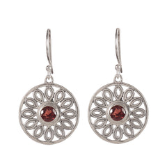 925 Sterling Silver Garnet Drop Earrings for Women | Vintage Inspired Elegant Jewelry