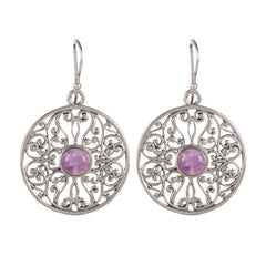 Fusionari 925 Sterling Silver Amethyst Earrings for Women | Purple Gemstone Jewelry | Handcrafted Luxury Gift