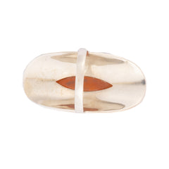 Fusionari 925 Sterling Silver Carnelian Ring for Women | Handmade Minimalist Jewelry | Unique Healing Crystal Design | Size 4.1x2 cm | One Piece