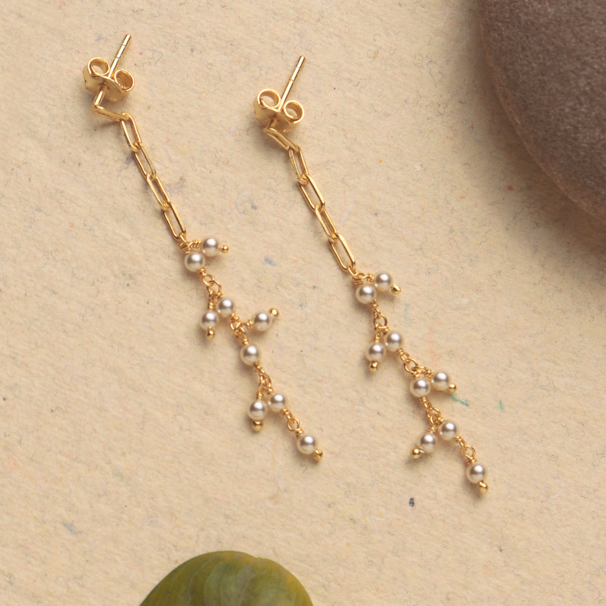 925 Sterling Silver Gold Plated Pearl Earrings for Women | Classic Pearl Jewelry | Elegant Handcrafted Gift