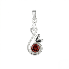 925 Sterling Silver Garnet Pendant with 18 Inch Chain |  Gemstone Pendant Necklace | Elegant Silver Jewelry Gift
