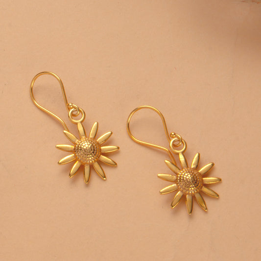 925 Sterling Silver 2.5 Micron Gold Plated Earrings for Women | Elegant Gold Finish Handmade Jewelry Gift