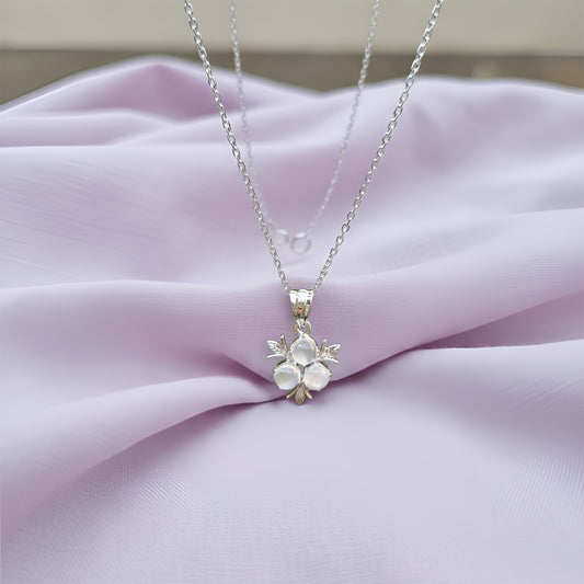 Fusionari 925 Sterling Silver Moonstone Pendant Necklace for Women with 18" Chain | Handmade White Gemstone Jewelry | Size 2.6x1.7 cm
