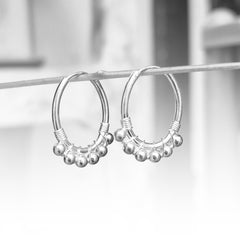 Fusionari 925 Sterling Silver Hoop Earrings for Women | Handmade Minimalist Silver Jewelry | Daily Wear & Party Look | Size 2.2x1.8 cm