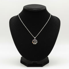 Fusionari 925 Sterling Silver Chakra Pendant Necklace for Women with 18" Chain | Handmade Multicolor Energy Jewelry | Size 3.5x2.6 cm