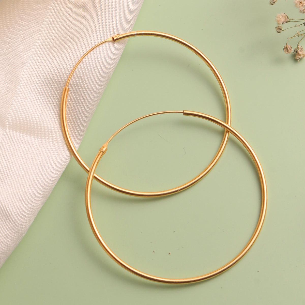 925 Sterling Silver Gold Plated   Hoop Earrings for Women |Authentic Silver Jewelry | Handcrafted Elegant Gift