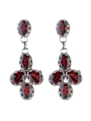 925 Sterling Silver Garnet Earrings for Women Handmade Gemstone Jewelry Elegant Party Wear Gift