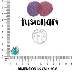 925 Sterling Silver Turquoise Eartop for Women | Natural Gemstone Stud Earrings | Handmade Jewelry