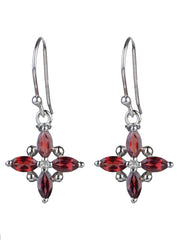 925 Sterling Silver Garnet Earrings for Women Handmade Gemstone Jewelry Elegant Party Wear Gift