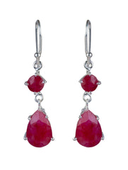 925 Sterling Silver Ruby Earrings for Women Handmade Gemstone Jewelry Elegant Party Wear Gift
