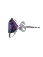 925 Sterling Silver Amethyst Stud for Women Handmade Gemstone Jewelry Elegant Party Wear Gift