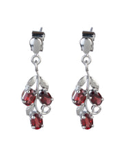925 Sterling Silver Garnet Earrings for Women Handmade Gemstone Jewelry Elegant Party Wear Gift