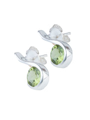 925 Sterling Silver Peridot Earrings for Women Handmade Gemstone Jewelry Elegant Party Wear Gift