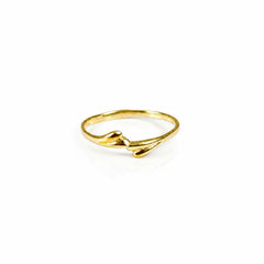 925 Silver Ring Handmade Lightweight Notched Curved Design High Polish Vermeil 2.5 Micron Gold Plated