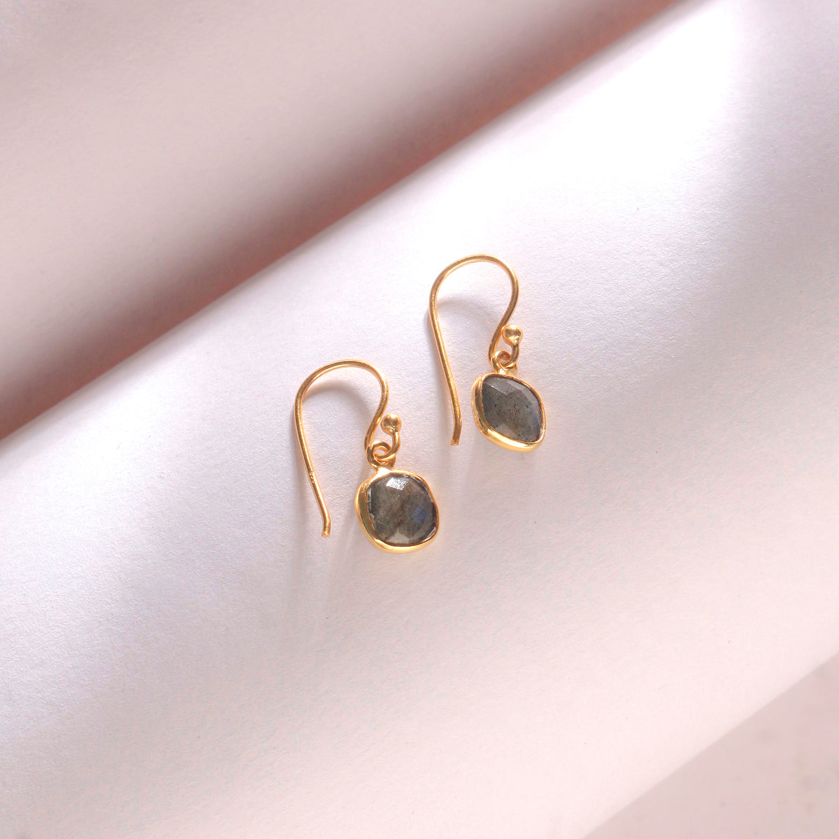 925 Sterling Silver Gold Plated Labradorite Earrings for Women | Natural Labradorite Gemstone Jewelry | Elegant Gift