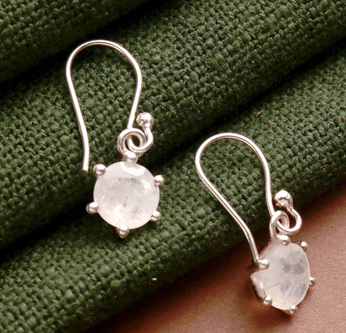 925 Sterling Silver Moonstone Earrings for Women | Authentic Silver Jewelry | Handcrafted Elegant Gift