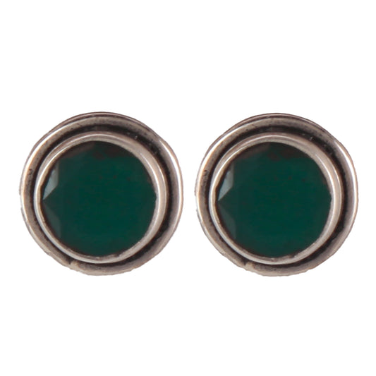925 Sterling Silver Green Onyx Earrings for Women| Purple Crystal Jewelry for Calm