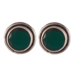 925 Sterling Silver Green Onyx Earrings for Women| Purple Crystal Jewelry for Calm