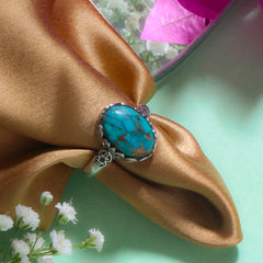 925 Silver Turquoise Ring  Sky Blue Gemstone Sterling Silver Jewelry, Elegant Handmade Women’s Ring for Fashion & Gifting