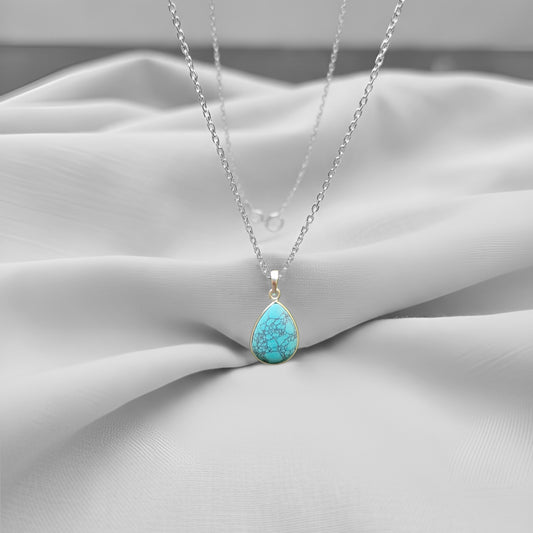 925 Silver Handcrafted Sterling Silver Pendant with Natural Turquoise Stone – Elegant and Unique Jewelry Piece